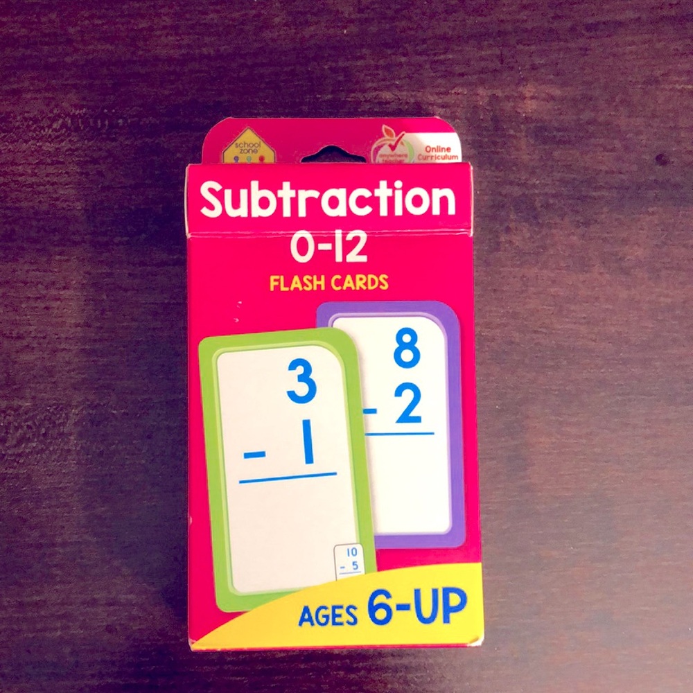 School Zone 0-12 Subtraction Flash Cards